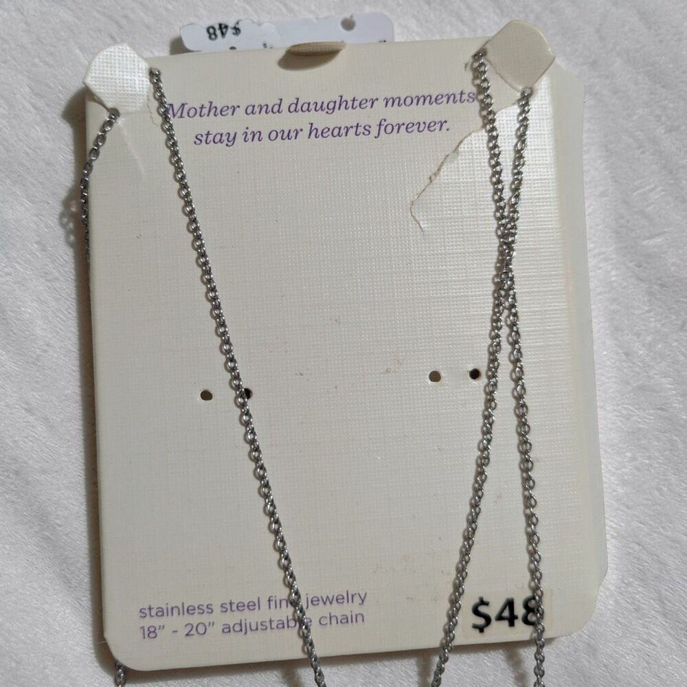 Mother Daughter Necklace Set Heart Pendant Matching Jewelry Gift Stainless Steel - Picture 4 of 6